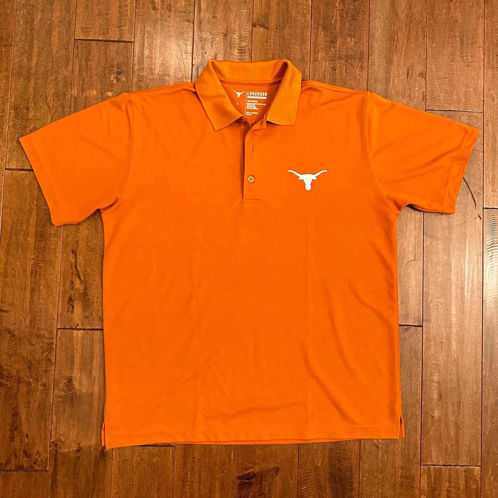 Longhorn Apparel UT University of Texas Burnt Orange Longhorn Polo Sz Large